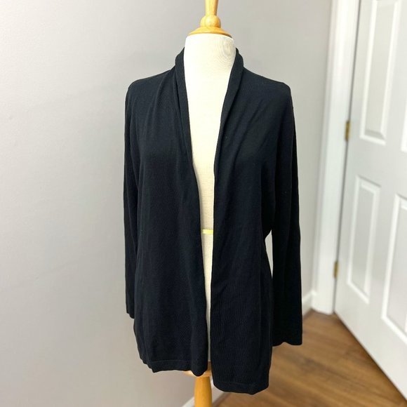J. McLaughlin Sweaters - J McLaughlin Black Open Front Cardigan Sz M